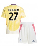 Juventus Andrea Cambiaso #27 Venkovní dres pro děti 2024-25 Krátký Rukáv (+ trenýrky)